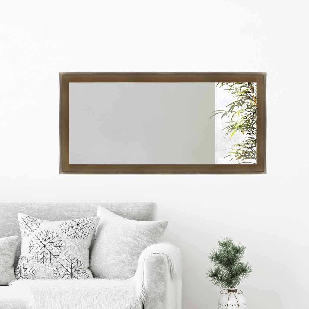 Royal Frames Dull Gold Horizontal Wall Mirror All Home Living