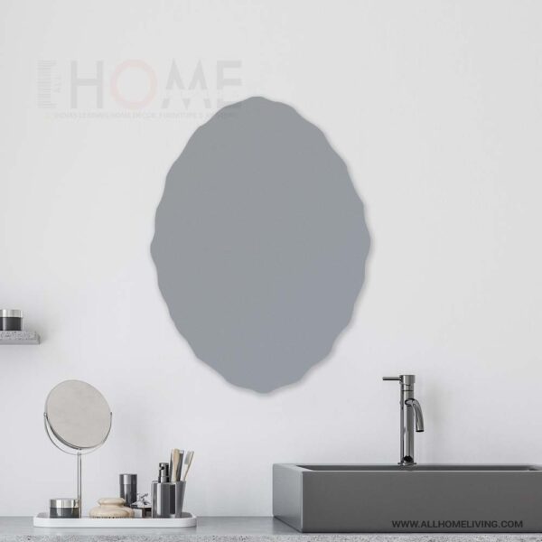 Frameless Curly Oval Wall Mirror
