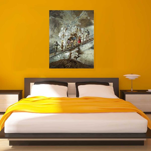 Big Wave & People Wall Painting In Metal - Image 2