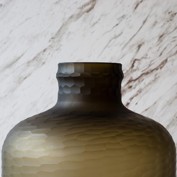 Large Brown Matte Glass Vase
