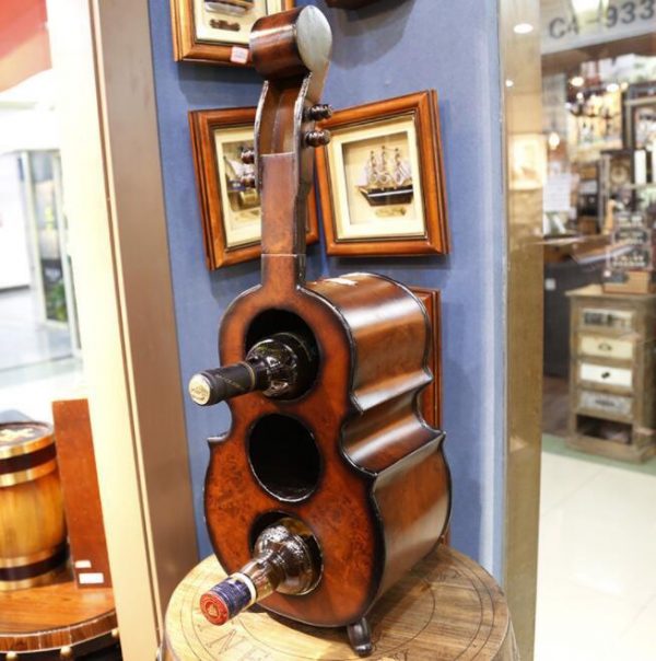 Guitar Shape Wine Rack 3 Bottle  Holder
