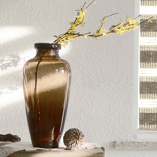 Tall Flower Vase In Brown Art Glass