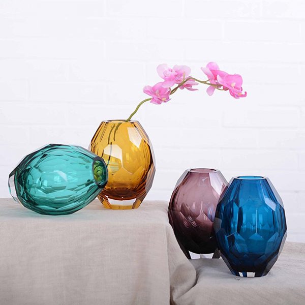 Diamond Tortoise Glass Vases