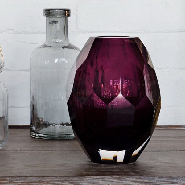 Diamond Purple Glass Vases