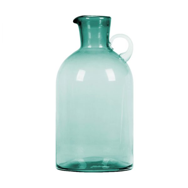 Recycle Green Glass Vase Tall Beaker Shaped