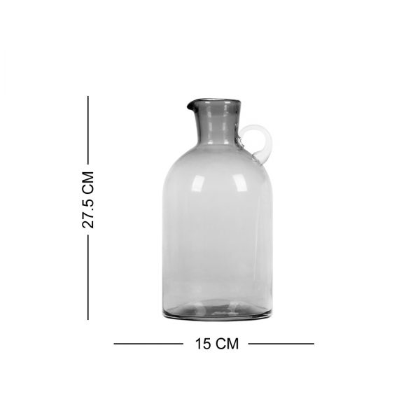 Grey Glass Vase Tall Beaker Shaped