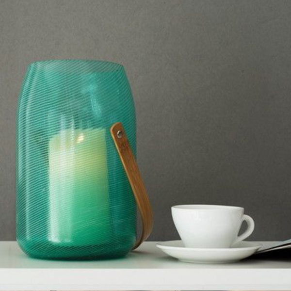 Hanging Blown Green  Glass Vase