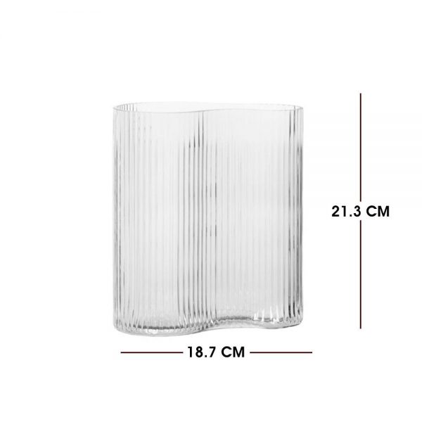 Abstract Glass Flower Vase Mouth Blown - Image 4