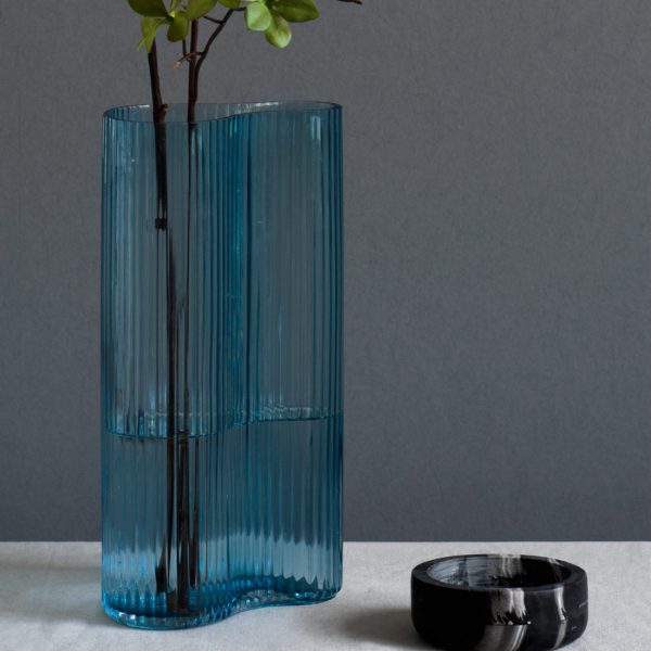 Abstract Glass Flower Vase -Large Mouth Blown