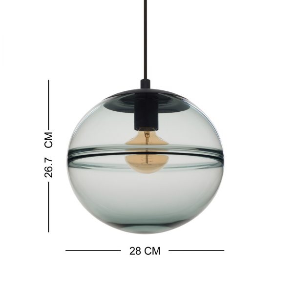 Handmade Art Globe Recycle Blue Glass Pendant Light - Casamotion - Image 3