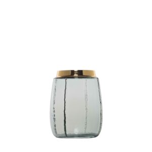 Glass Candle Holder Cum Recycle Blue Flower Vase