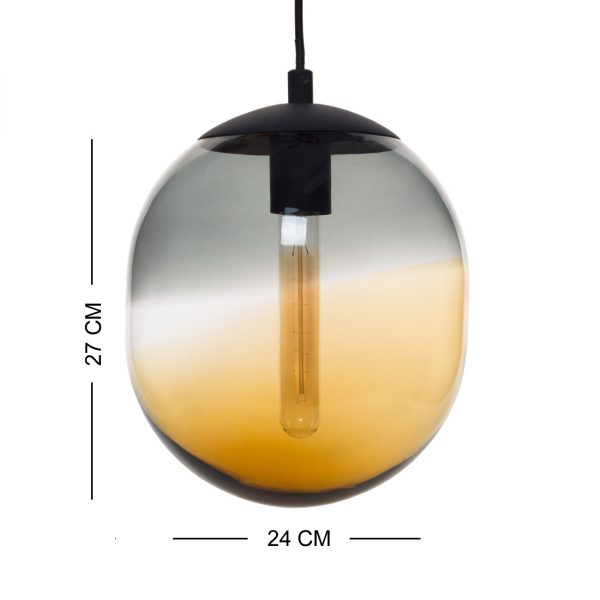 Casamotion Hand Blown Grey Amber Color Modern Suspended Pendant Light