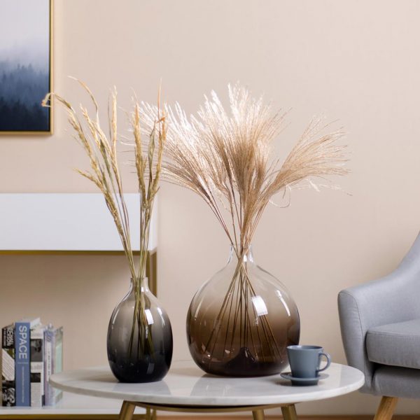 Contemporary Style Brown Glass Vase By Casamotion