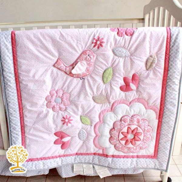 Pink bird playmat cum comforter