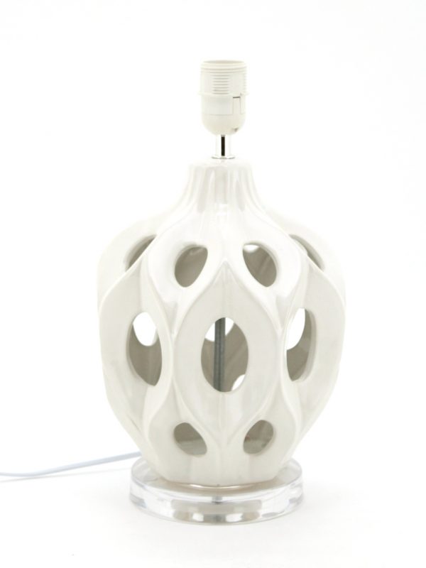 Ceramic White Table Lamp with Cut Out