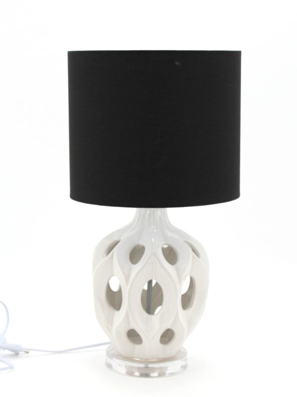 Ceramic White Table Lamp with Cut Out