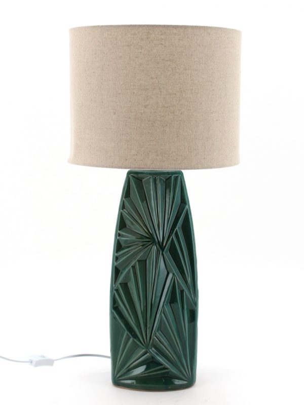 Emerald Green Antique Ceramic Table Lamp