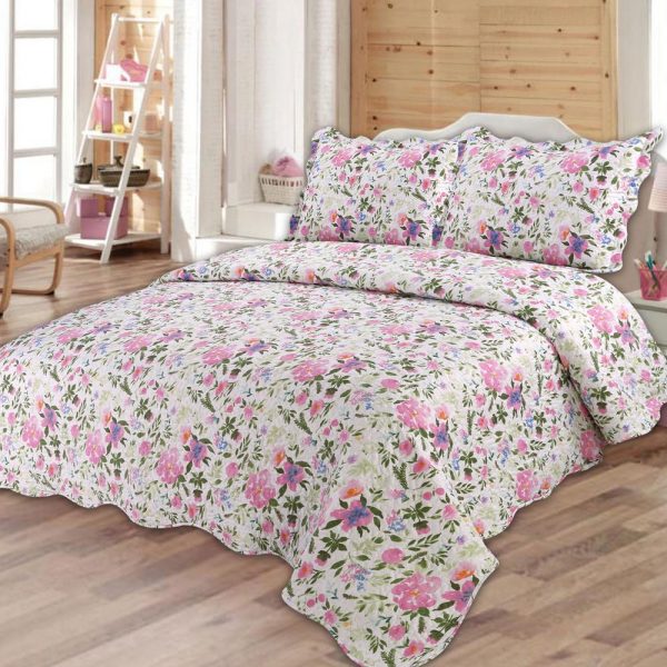 floral quilted bedspread