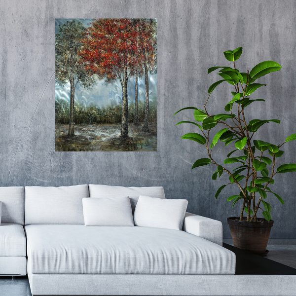 Trees In The Woods Metal Painting