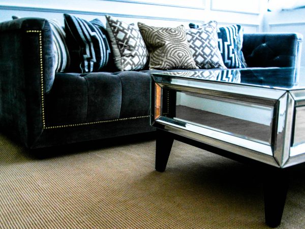 Mirrored Coffee Table, 2-drawer