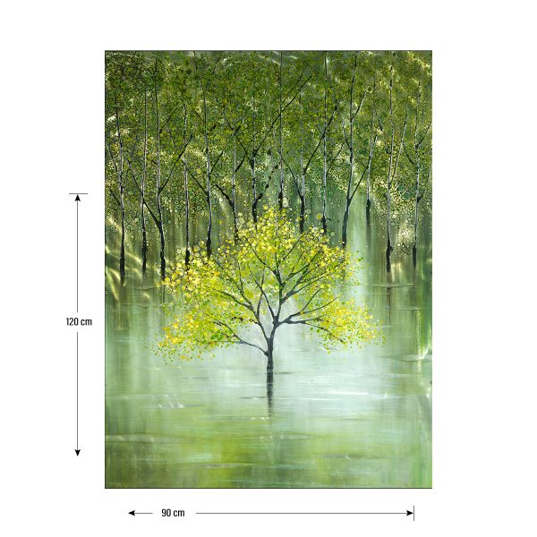 Green Tree Wall Painting In Metal
