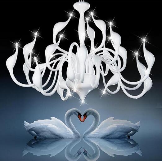 Ceiling Lights Swan Design Chandelier - White