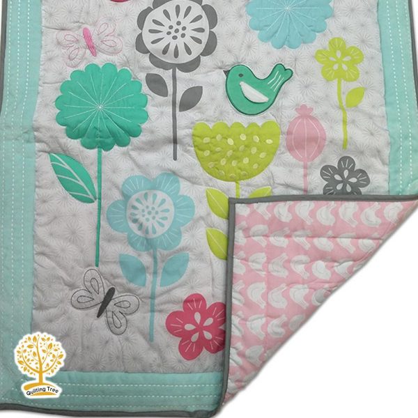 floral turquoise green baby playmat cum comforter