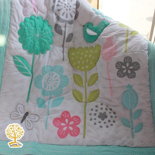 floral turquoise green baby playmat cum comforter