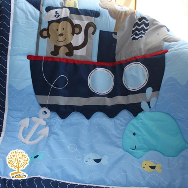 monkey on a boat baby play mat cum comforter
