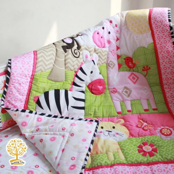 pink jungle theme baby playmat cum comforter