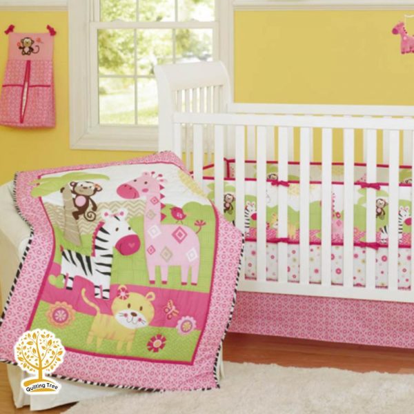 pink jungle theme baby play mat cum comforter