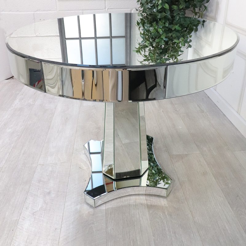 Mirrored Glass Round Dining Table All Home Living
