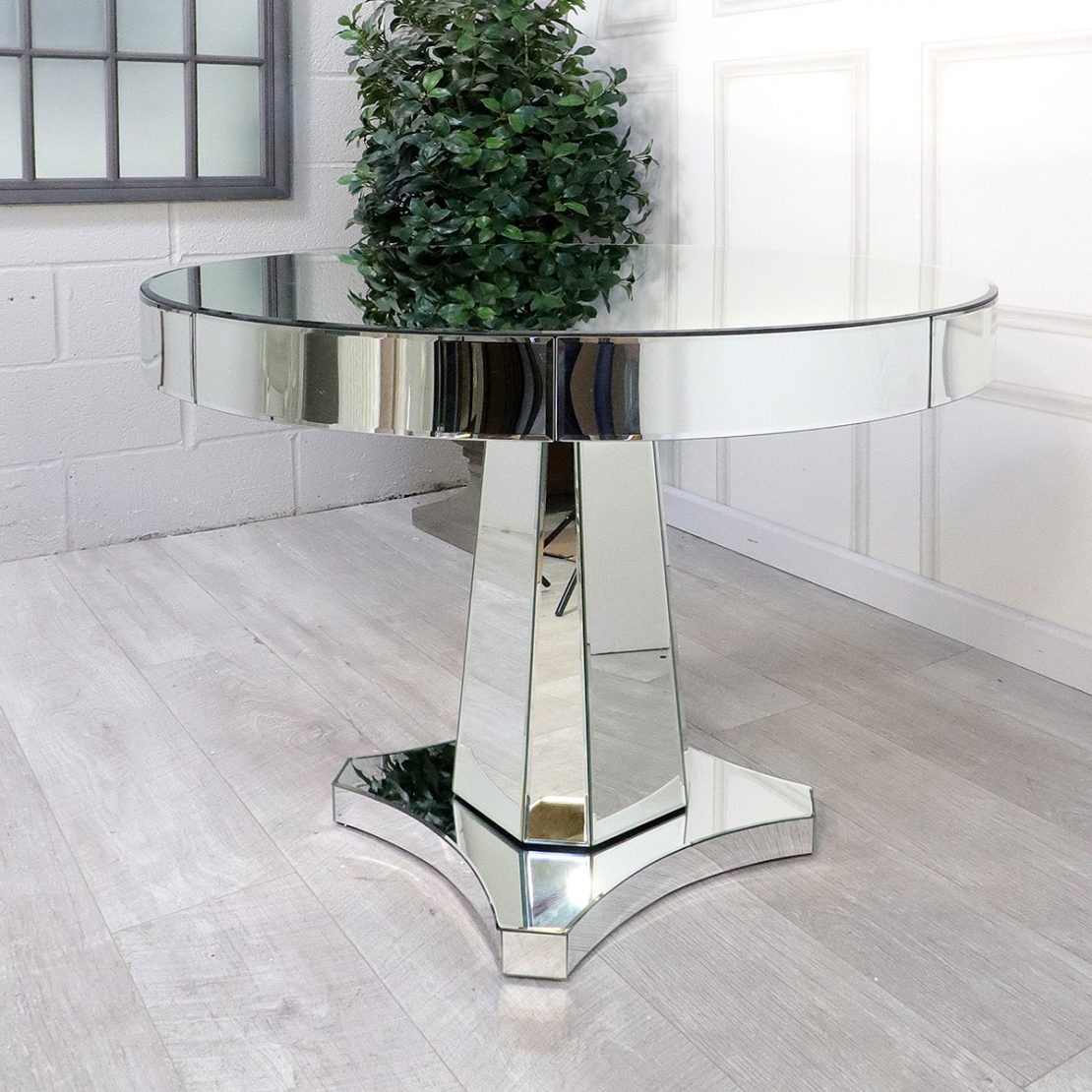 Mirrored Glass Round Dining Table | All Home Living