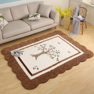 Brown Tree Of Life Rug In Velvet