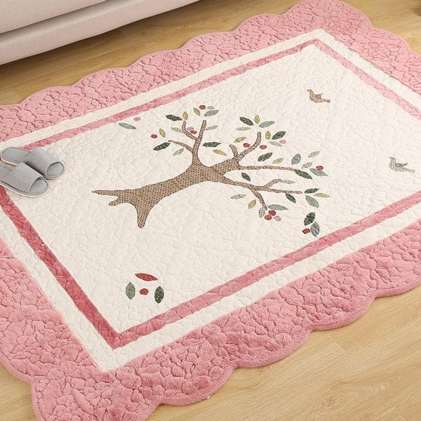 Pink Tree Of Life Rug In Velvet Fabric - Image 2