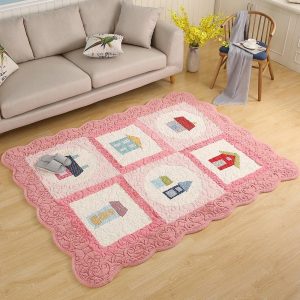 Pink Kids Room Rug In Velvet