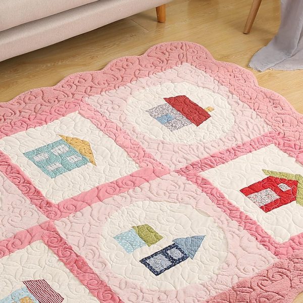 Pink Kids Room Rug In Velvet