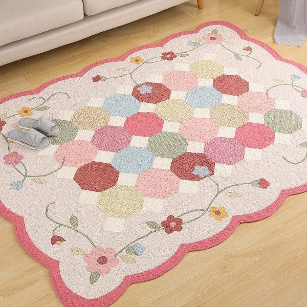 Pink Floral Designer Rug - Image 2