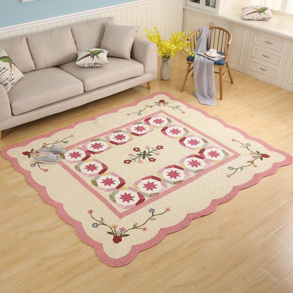 Pink and Off-White Combination Designer Rug