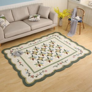 Green White Designer Rug