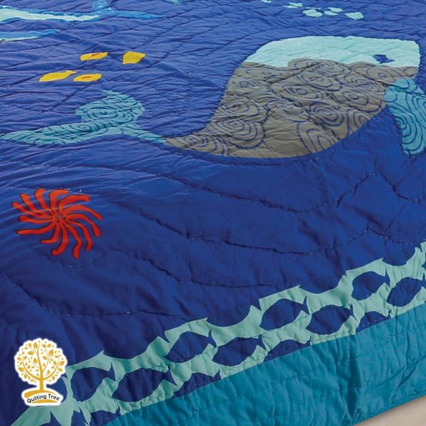 Blue Sea Quilted Bedspread