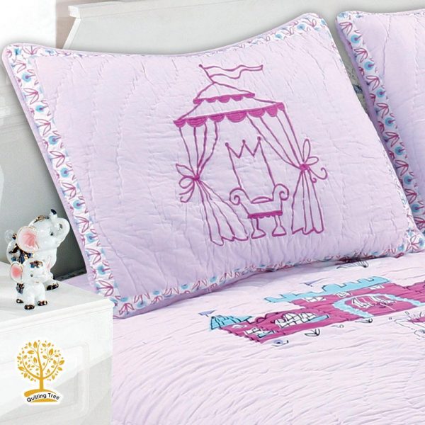 Little Castle Quilted Bedspread/ Blanket For Kids With Pillowcase