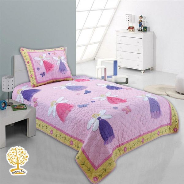Fairy Pink Quilted Bedspread