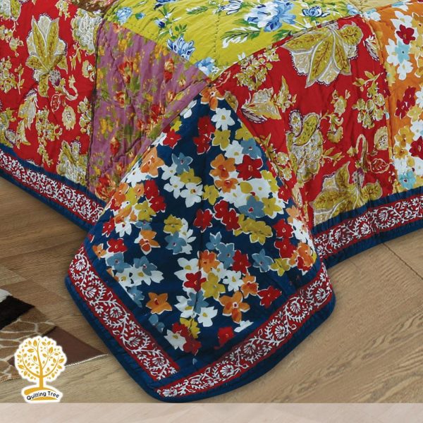 vintage floral patchwork bedspread cum quilt