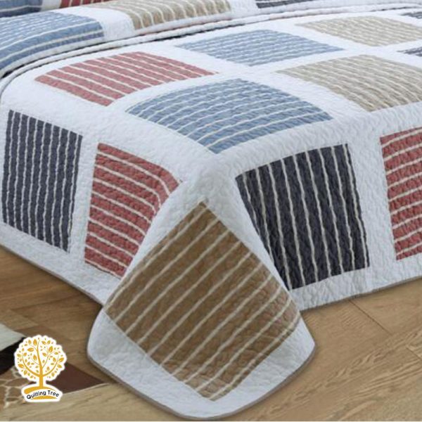 stripes multicolored bedspread cum quilt