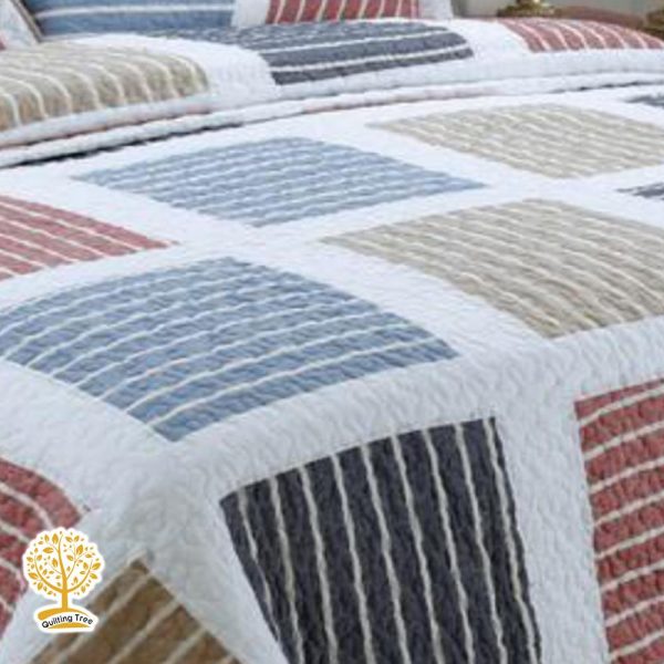 stripes multicolor bedspread cum quilt