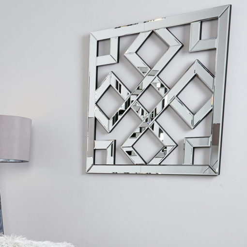 Diamond Geometric Mirror Wall Art All, Geometric Mirrored Wall Art
