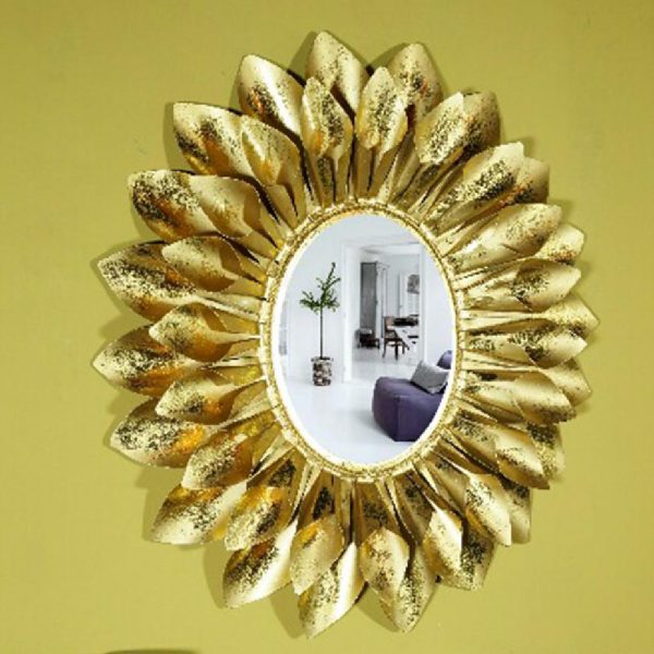 Gold Leaf Accent Wall Mirror