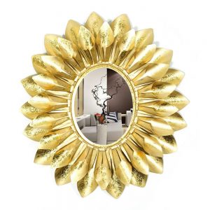 Gold Leaf Accent Wall Mirror