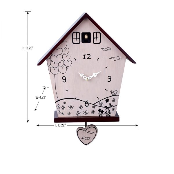White Small Wooden Cuckoo Clock - Image 2
